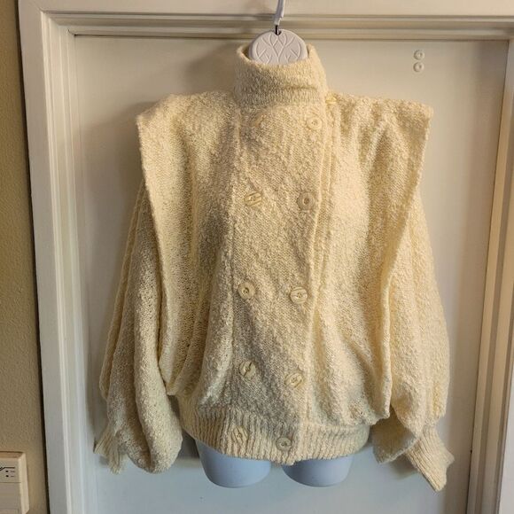 80s Max Bradley boucle balloon sleeve sweater jacket | vintage boucle sweater | - Picture 5 of 10